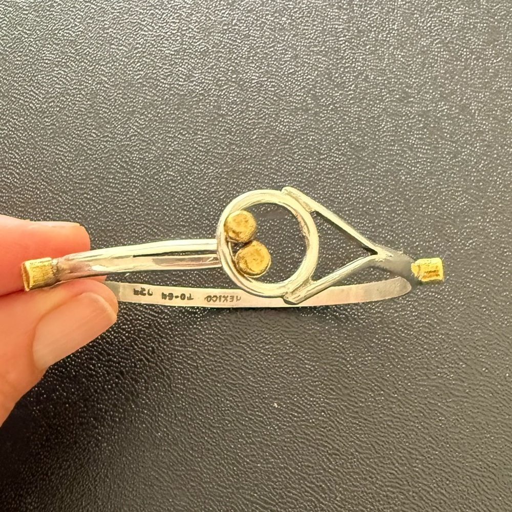 Sterling silver and 10k Gold Hook and Eye Bracelet